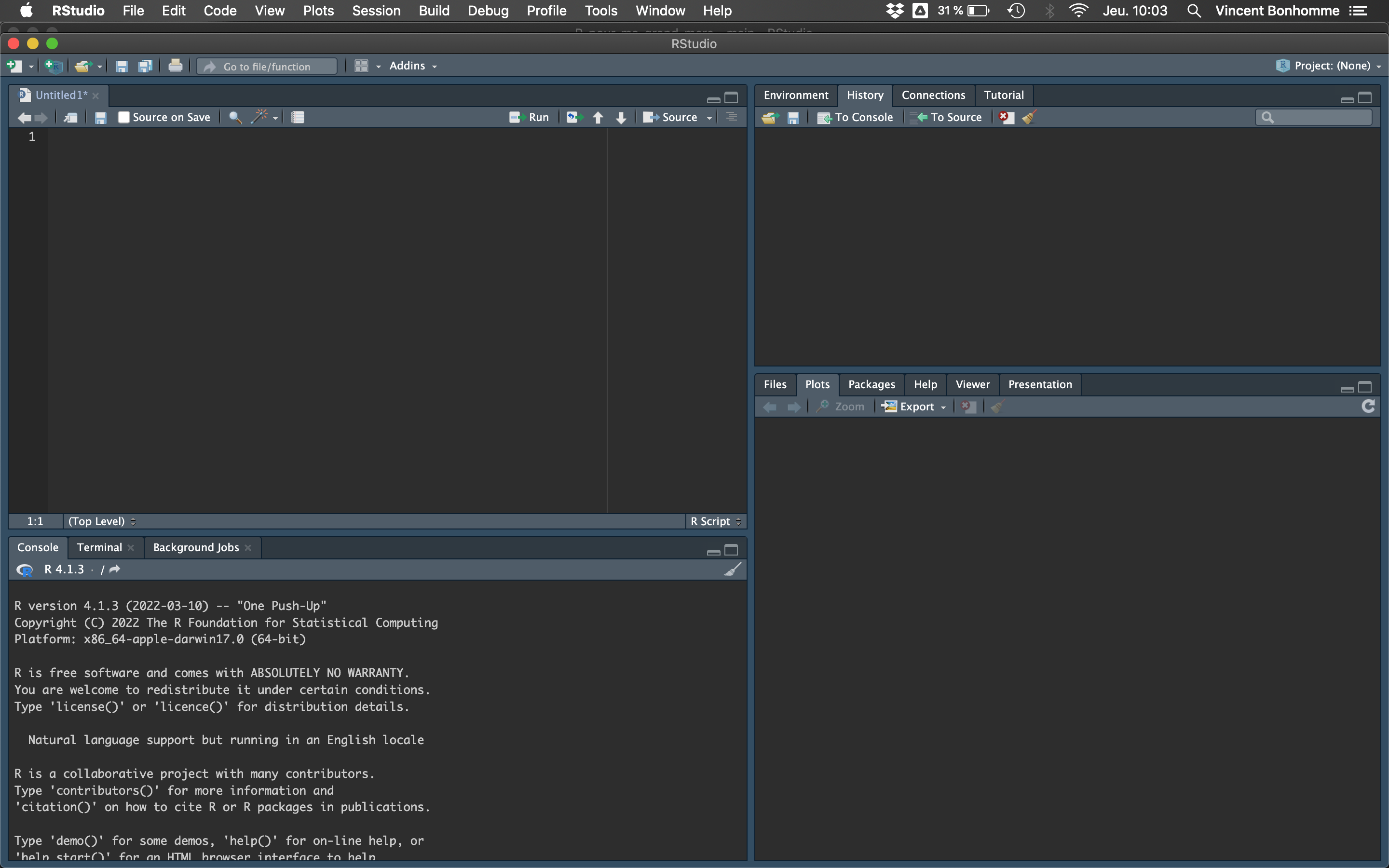 L’interface de RStudio